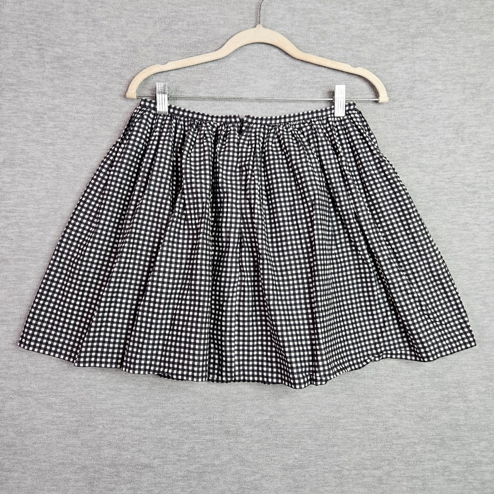 Madewell Women Gingham Mini Skirt Size 4 Black White Checkered - Picture 2 of 6